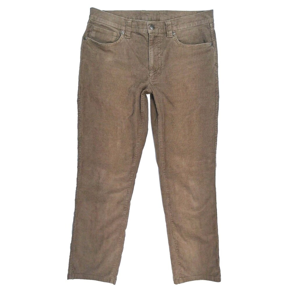 LL Bean Flex Standard Fit Corduroy Brown Mens Straight Leg Pants 32x30 Casual